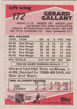 1989-90 Topps #172 Gerard Gallant Back