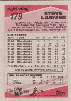 1989-90 Topps #179 Steve Larmer Back