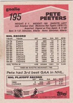 1989-90 Topps #195 Pete Peeters Back
