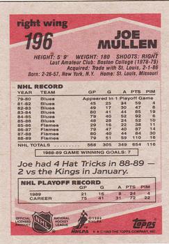 1989-90 Topps #196 Joe Mullen Back