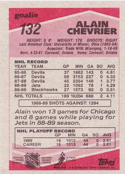 1989-90 Topps #132 Alain Chevrier Back