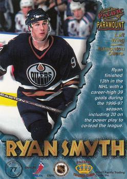 1997-98 Pacific Paramount - Ice Blue #77 Ryan Smyth Back