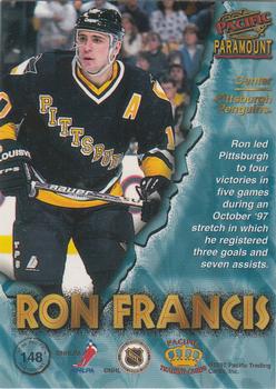 1997-98 Pacific Paramount - Ice Blue #148 Ron Francis Back