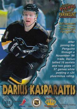 1997-98 Pacific Paramount - Ice Blue #151 Darius Kasparaitis Back