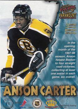 1997-98 Pacific Paramount - Red #11 Anson Carter Back