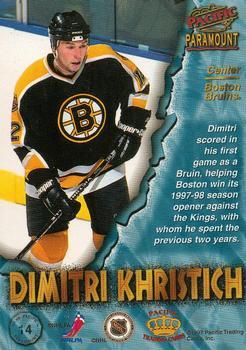 1997-98 Pacific Paramount - Red #14 Dimitri Khristich Back