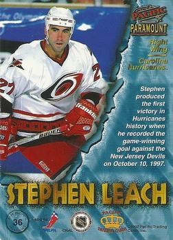 1997-98 Pacific Paramount - Red #36 Stephen Leach Back