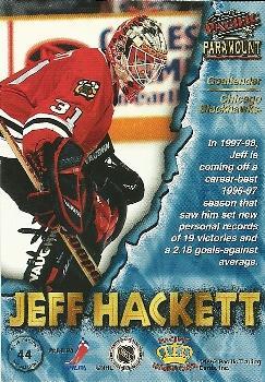 1997-98 Pacific Paramount - Red #44 Jeff Hackett Back