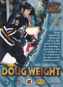1997-98 Pacific Paramount - Red #78 Doug Weight Back