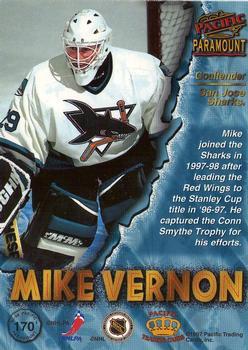 1997-98 Pacific Paramount - Red #170 Mike Vernon Back