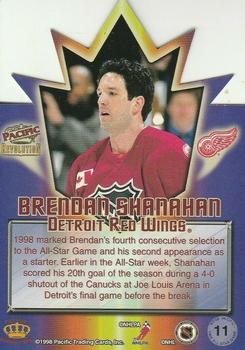 1997-98 Pacific Revolution - 1998 All-Star Game Die Cuts #11 Brendan Shanahan Back