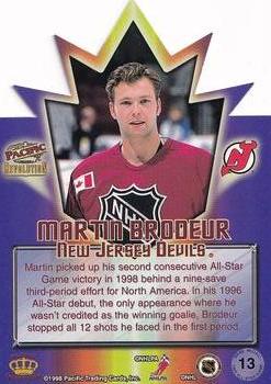 1997-98 Pacific Revolution - 1998 All-Star Game Die Cuts #13 Martin Brodeur Back