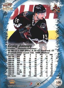 1997-98 Pacific Revolution - Emerald #106 Craig Janney Back