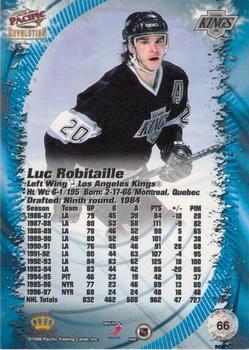 1997-98 Pacific Revolution - Ice Blue #66 Luc Robitaille Back