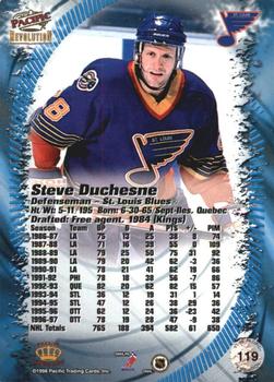 1997-98 Pacific Revolution - Ice Blue #119 Steve Duchesne Back