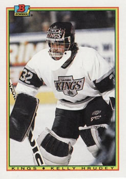 1990-91 Bowman #144 Kelly Hrudey Front