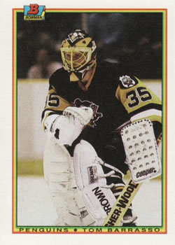 1990-91 Bowman #209 Tom Barrasso Front