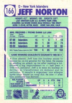 1990-91 O-Pee-Chee #166 Jeff Norton Back