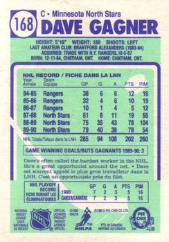 1990-91 O-Pee-Chee #168 Dave Gagner Back