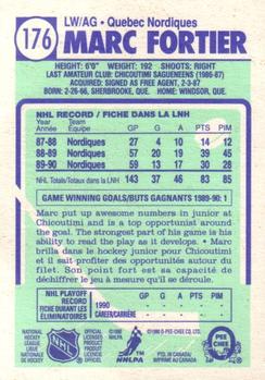 1990-91 O-Pee-Chee #176 Marc Fortier Back