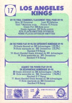 1990-91 O-Pee-Chee #17 Los Angeles Kings Back