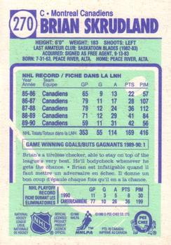 1990-91 O-Pee-Chee #270 Brian Skrudland Back