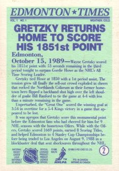 1990-91 O-Pee-Chee #2 Wayne Gretzky Back