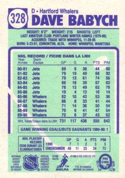 1990-91 O-Pee-Chee #328 Dave Babych Back