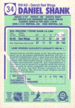 1990-91 O-Pee-Chee #34 Daniel Shank Back