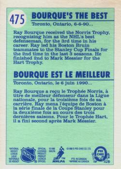 1990-91 O-Pee-Chee #475 Ray Bourque Back