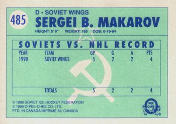 1990-91 O-Pee-Chee #485 Sergei B. Makarov Back