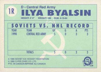 1990-91 O-Pee-Chee - Central Red Army #1R Ilya Byakin Back