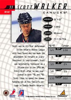 1997-98 Pinnacle Be a Player - Autographs #33 Scott Walker Back