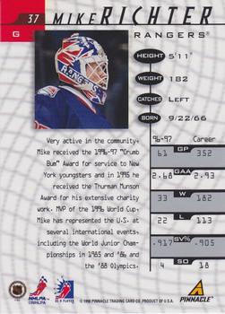 1997-98 Pinnacle Be a Player - Autographs #37 Mike Richter Back