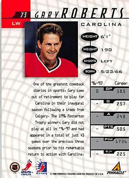 1997-98 Pinnacle Be a Player - Autographs #73 Gary Roberts Back
