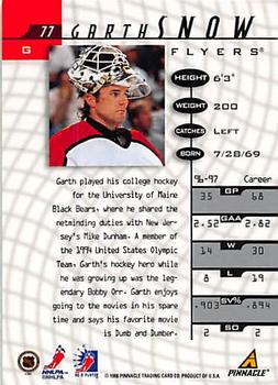 1997-98 Pinnacle Be a Player - Autographs #77 Garth Snow Back