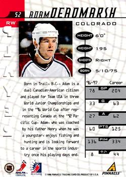 1997-98 Pinnacle Be a Player - Autographs Die Cut #52 Adam Deadmarsh Back