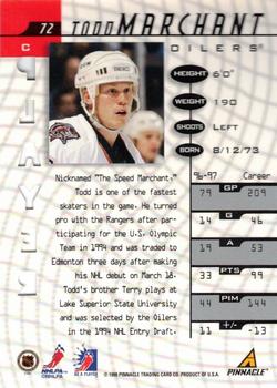 1997-98 Pinnacle Be a Player - Autographs Die Cut #72 Todd Marchant Back
