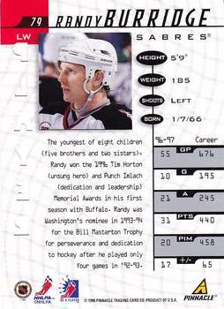 1997-98 Pinnacle Be a Player - Autographs Die Cut #79 Randy Burridge Back