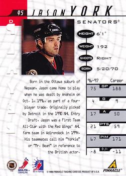 1997-98 Pinnacle Be a Player - Autographs Die Cut #95 Jason York Back
