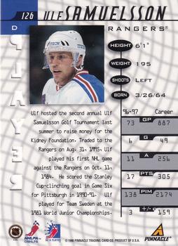 1997-98 Pinnacle Be a Player - Autographs Die Cut #126 Ulf Samuelsson Back
