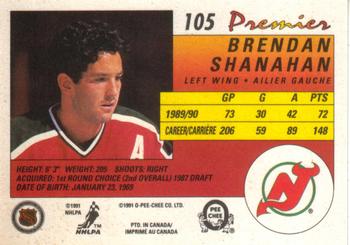 1990-91 O-Pee-Chee Premier #105 Brendan Shanahan Back
