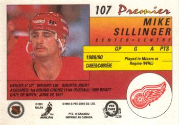 1990-91 O-Pee-Chee Premier #107 Mike Sillinger Back