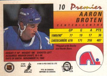 1990-91 O-Pee-Chee Premier #10 Aaron Broten Back