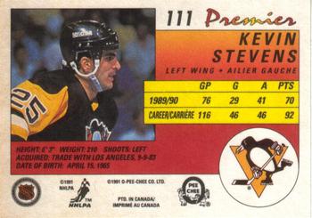 1990-91 O-Pee-Chee Premier #111 Kevin Stevens Back