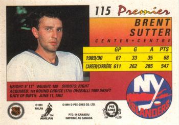 1990-91 O-Pee-Chee Premier #115 Brent Sutter Back