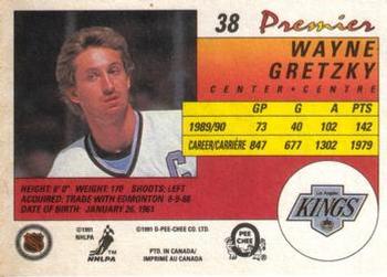 1990-91 O-Pee-Chee Premier #38 Wayne Gretzky Back