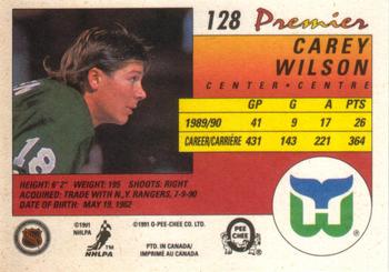 1990-91 O-Pee-Chee Premier #128 Carey Wilson Back