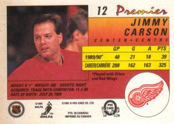 1990-91 O-Pee-Chee Premier #12 Jimmy Carson Back