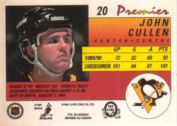 1990-91 O-Pee-Chee Premier #20 John Cullen Back